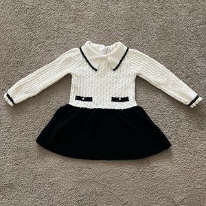 Janie and Jack Black and White Knit Dress